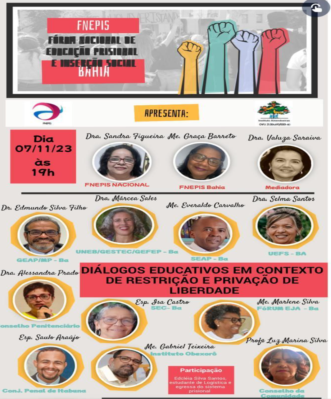 Registro de debate sobre o Plano Pena Justa